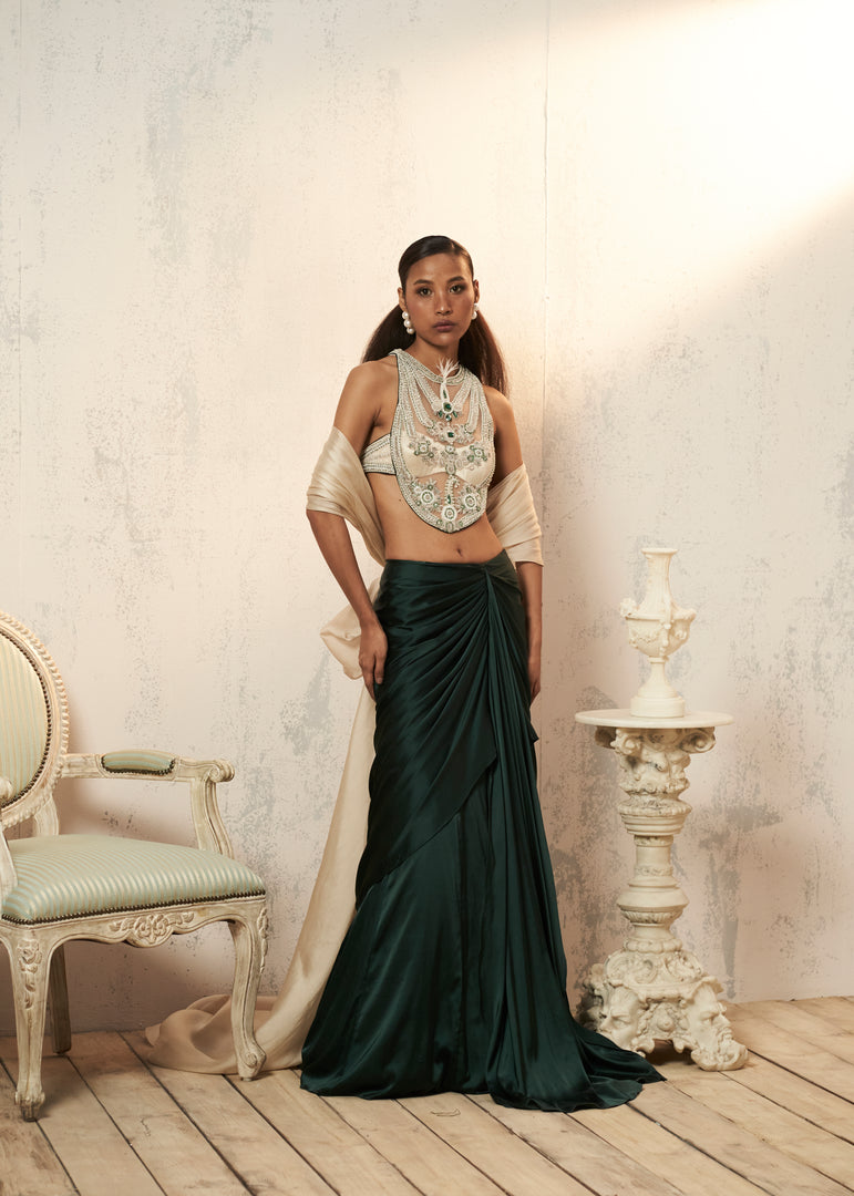 EMBRALD TOP WITH SKIRT SET