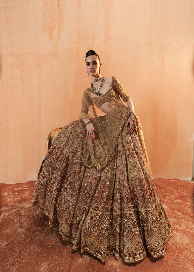 SEASAME & RAWHIDE LEHENGA SET