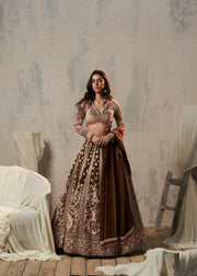 COFFEE LEHENGA SET