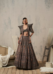 STONE GREY LEHENGA SET