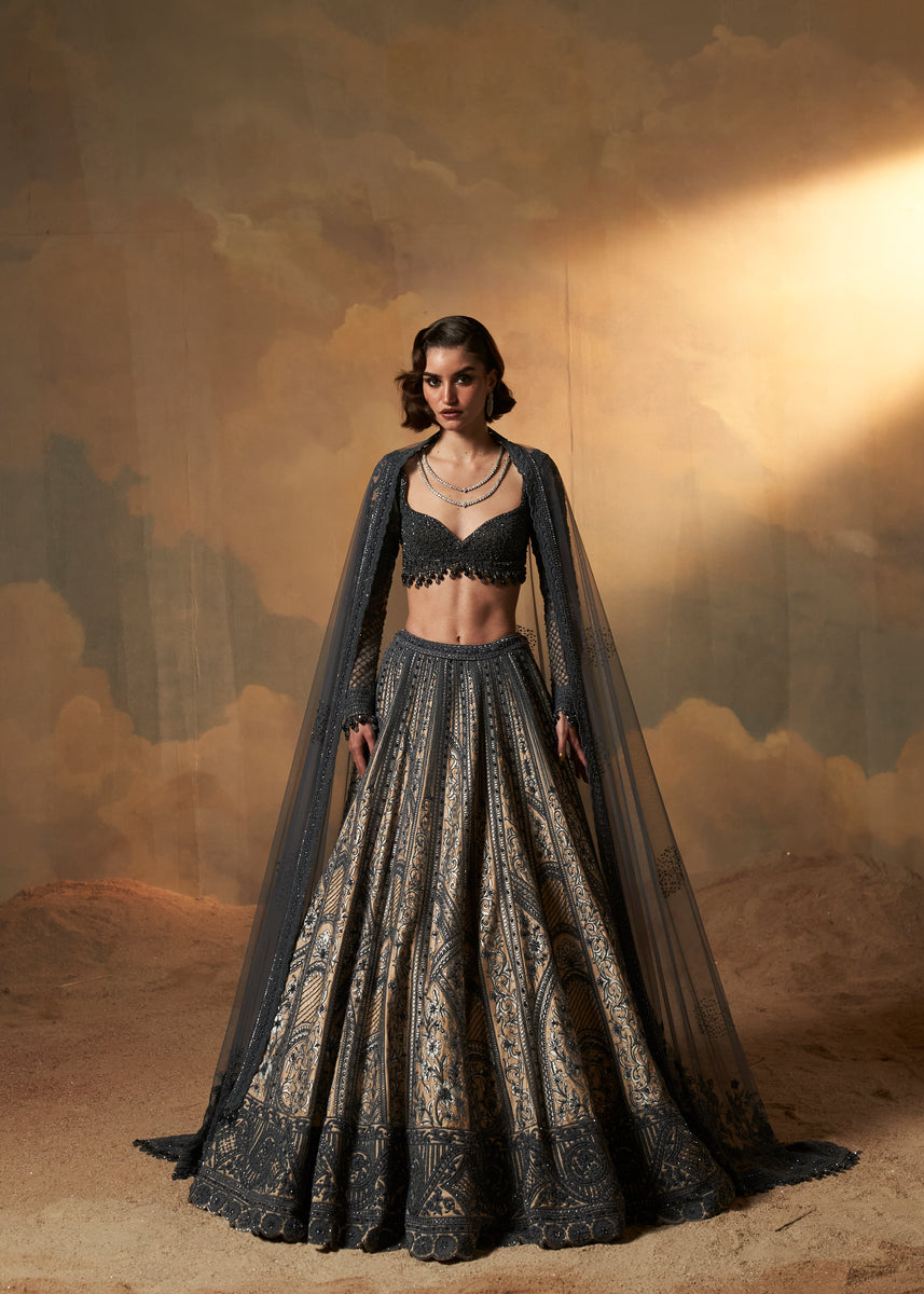 BEIGE FOIL LEHENGA SET – Payal Keyal