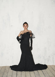 BLACK WRINKLE GOWN