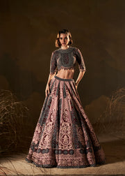 BIKING RED LEHENGA SET