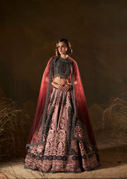 BIKING RED LEHENGA SET