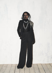 WRINKLE METAL PANT SUIT SET