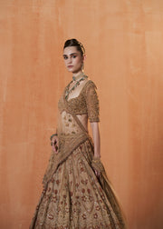 SEASAME & RAWHIDE LEHENGA SET