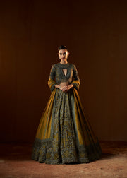 ANTIQUE MOSS LEHENGA SET