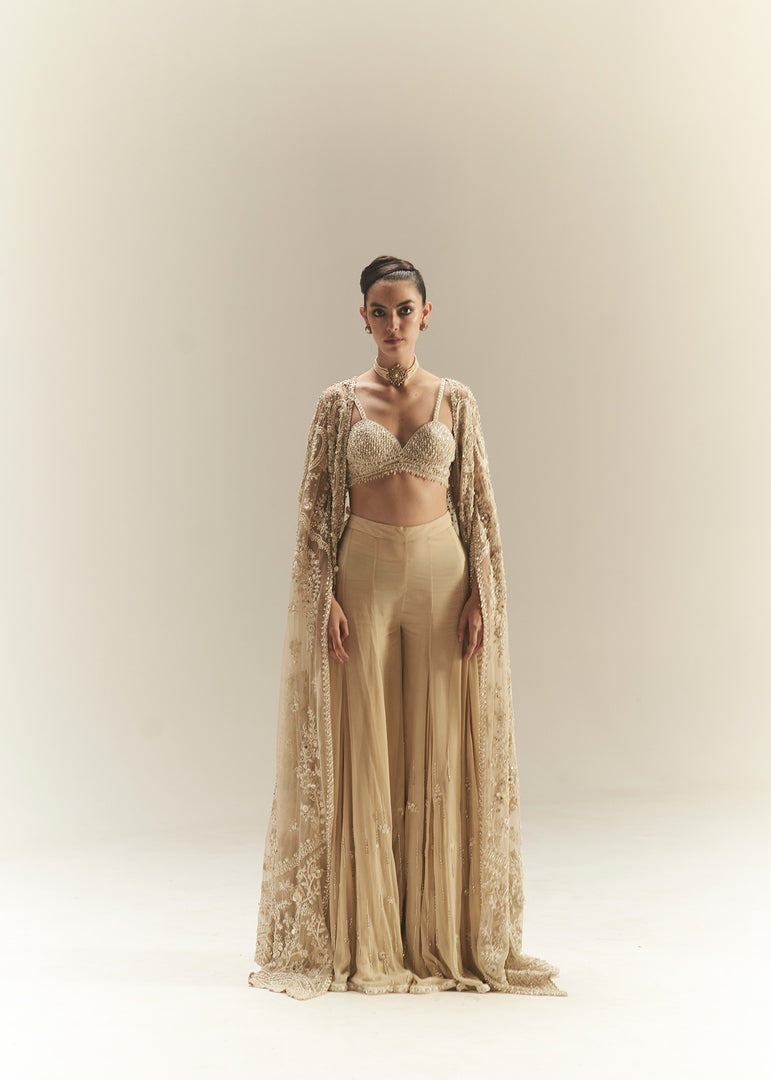 IVORY SHARARA SET