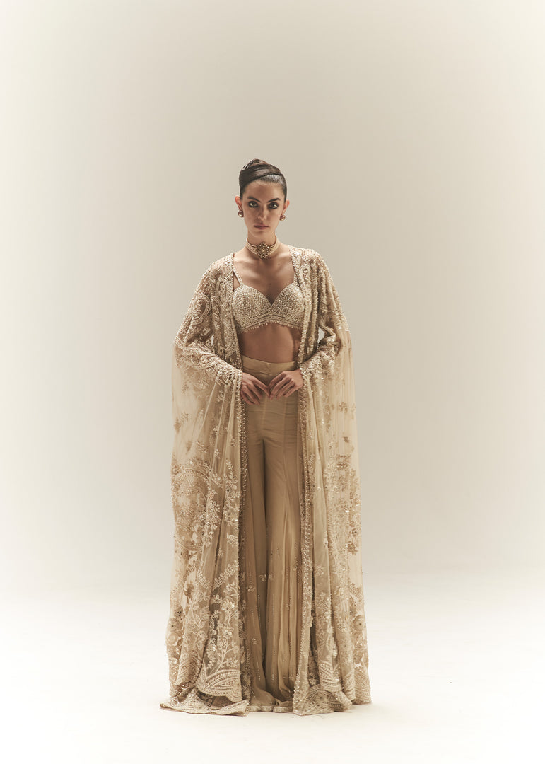 IVORY SHARARA SET