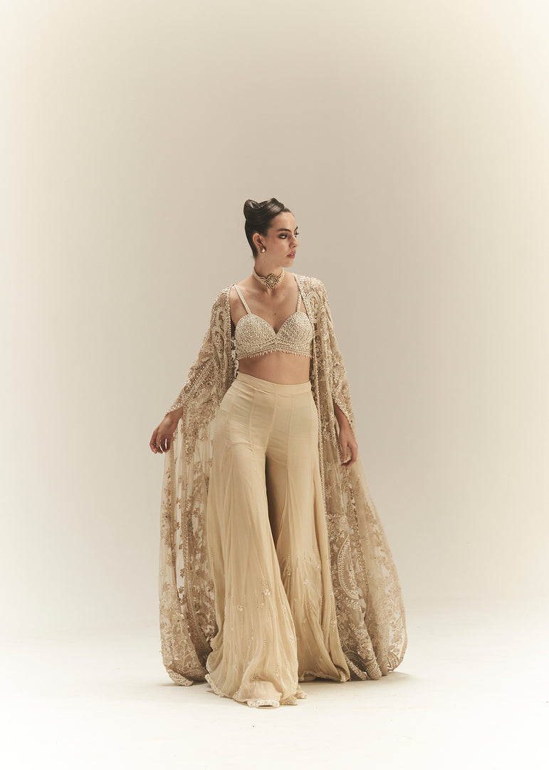 IVORY SHARARA SET