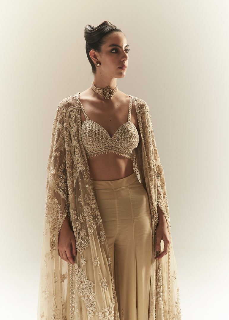 IVORY SHARARA SET