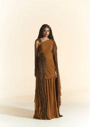 DRAPE KURTA WITH SHARA SET