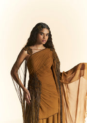 DRAPE KURTA WITH SHARA SET