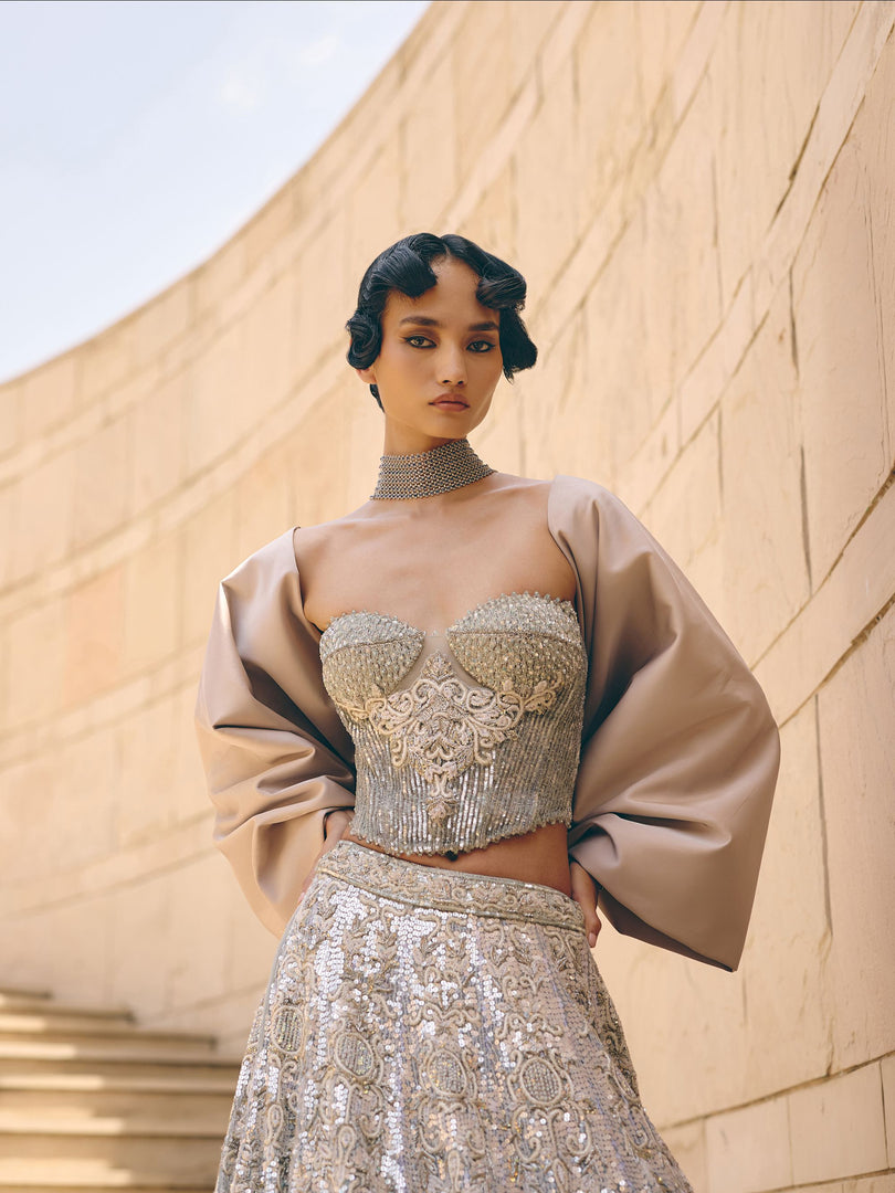 Selene Metallic Corset Lehenga