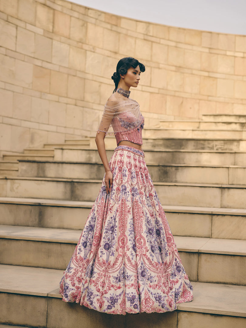 Solenne Floral Corset Lehenga