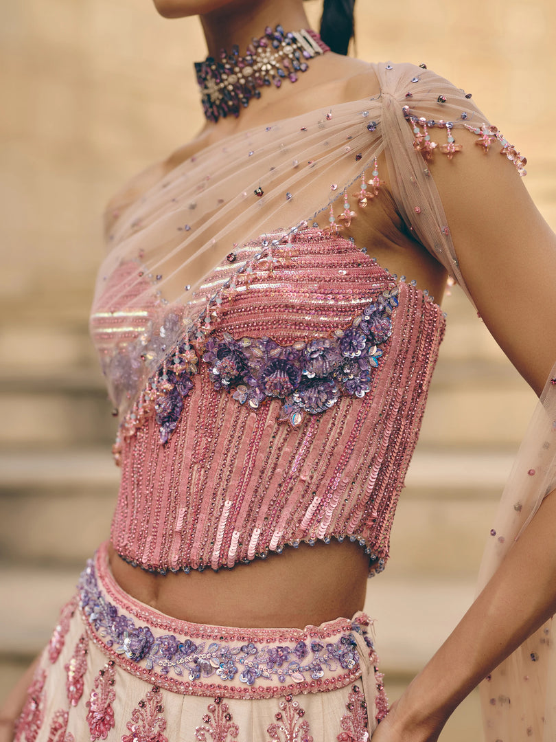 Solenne Floral Corset Lehenga