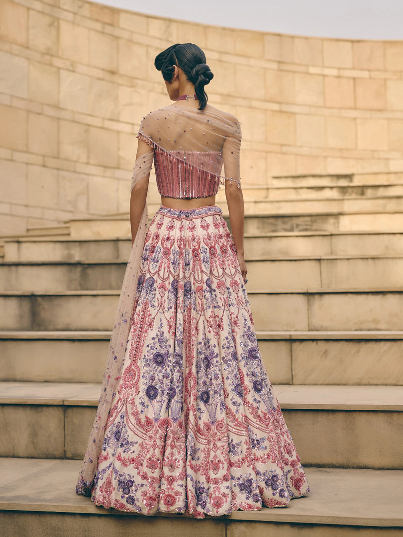 Solenne Floral Corset Lehenga