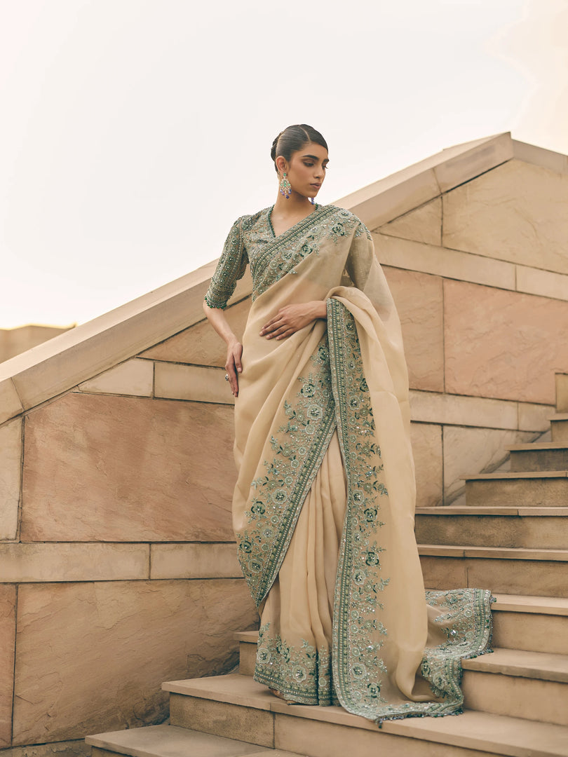 Ivoire Organza Saree