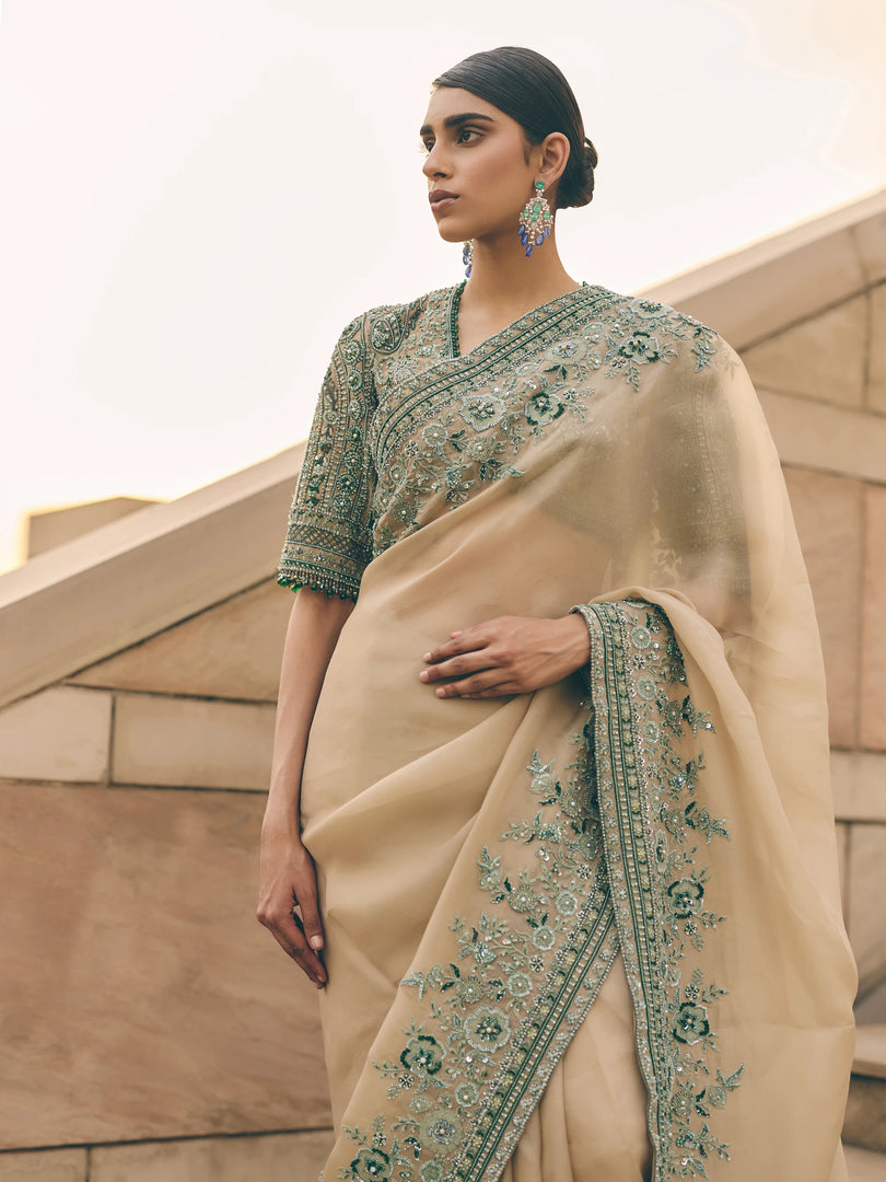 Ivoire Organza Saree