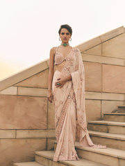 Wisteria Pink Georgette Saree