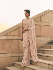 Wisteria Pink Georgette Saree