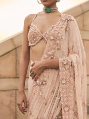 Wisteria Pink Georgette Saree