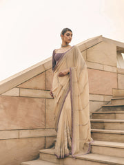 Sovana Cream  Georgette Saree