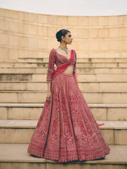 Mireille Pink Organza Lehenga