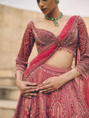 Mireille Pink Organza Lehenga