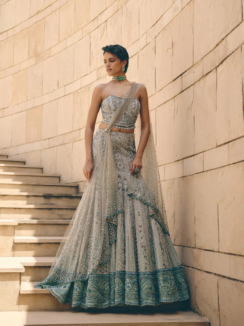 Moonstone Corset Lehenga