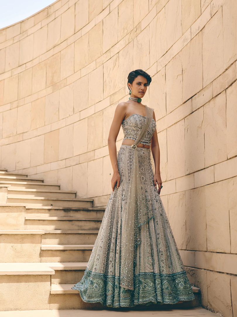 Moonstone Corset Lehenga