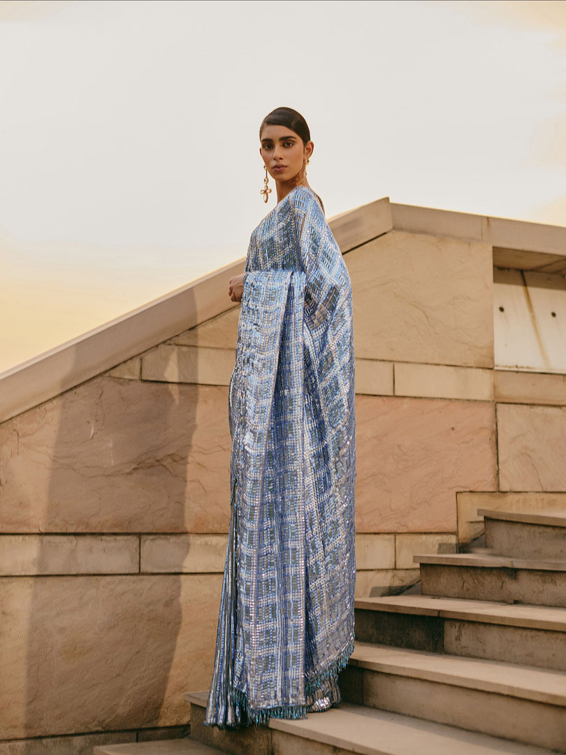 Dalmara Metallic Sequin Saree