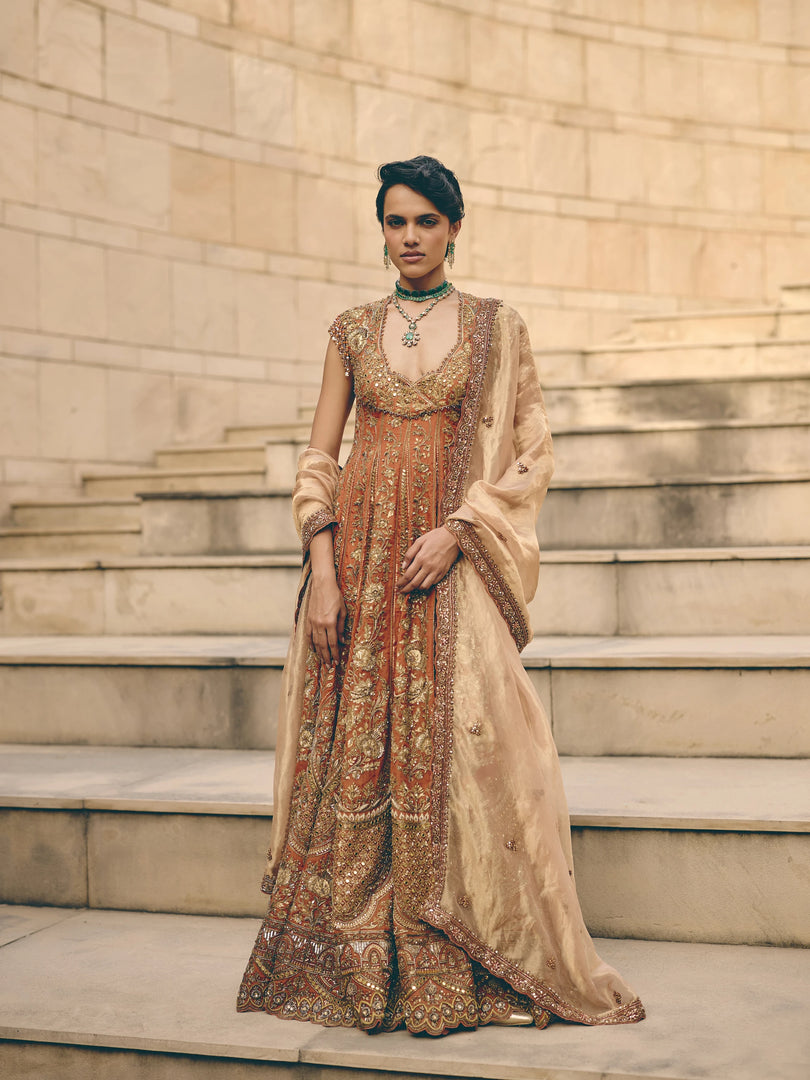 Lumia Rust Orange Anarkali