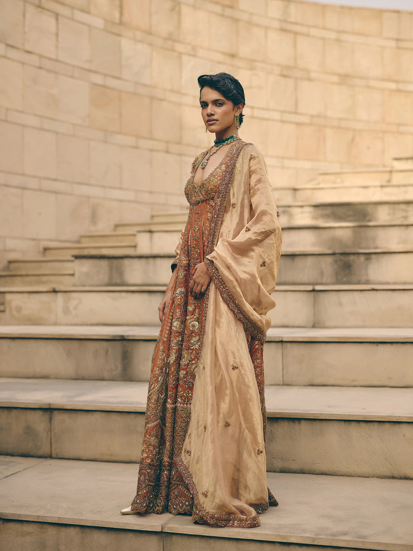 Lumia Rust Orange Anarkali