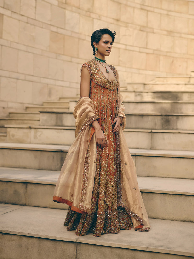 Lumia Rust Orange Anarkali
