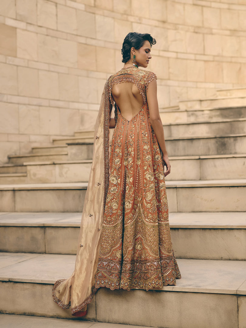 Lumia Rust Orange Anarkali