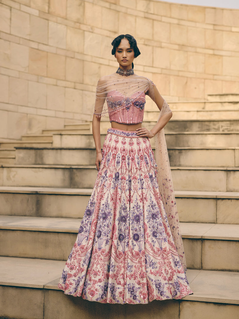 Solenne Floral Corset Lehenga