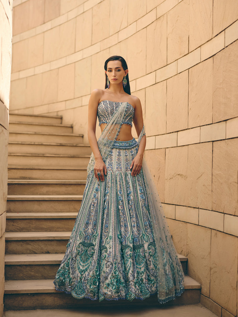 Navia Blue Sequence Lehenga