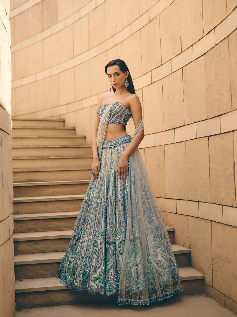 Navia Blue Sequence Lehenga