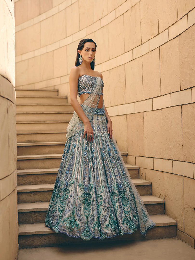 Navia Blue Sequence Lehenga