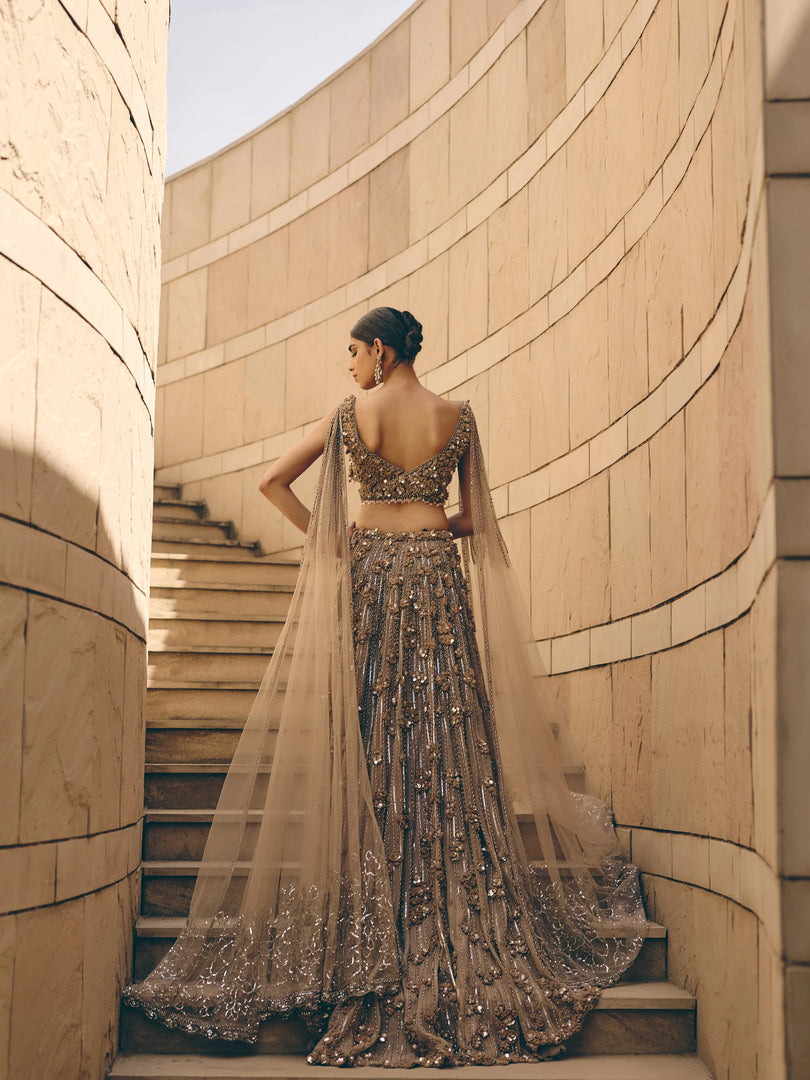 Elario Flowy Sleeves Lehenga Set