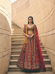 Garnet Dual Dupatta Lehenga