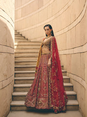 Garnet Dual Dupatta Lehenga