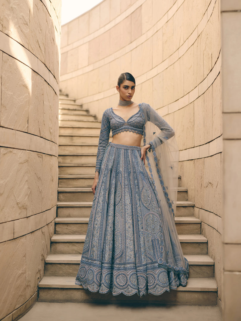 Veneta Blue Lehenga Set