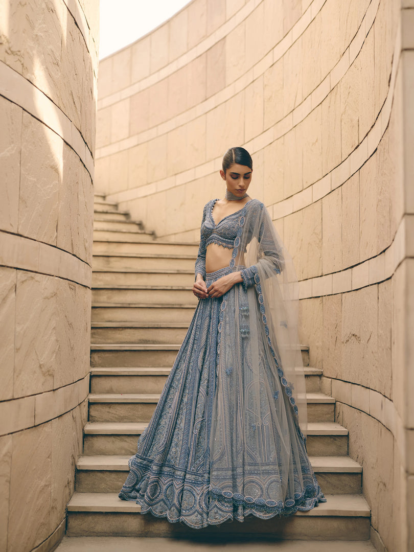 Veneta Blue Lehenga Set