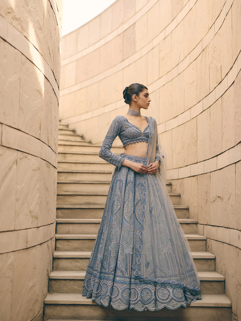 Veneta Blue Lehenga Set