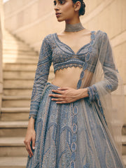 Veneta Blue Lehenga Set