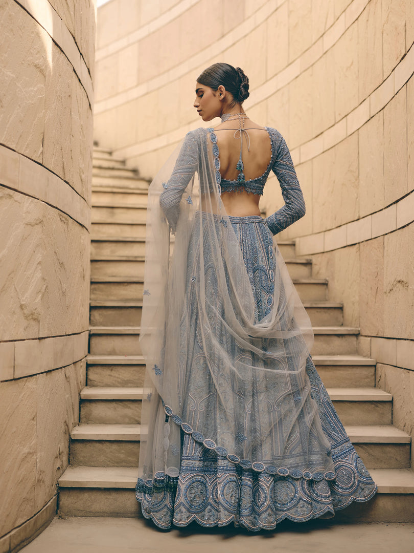 Veneta Blue Lehenga Set