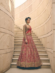 Caldera Dabka Red Lehenga