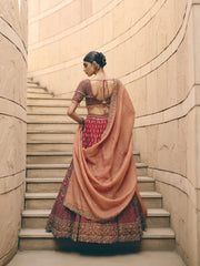 Brûlée Resham Red Lehenga